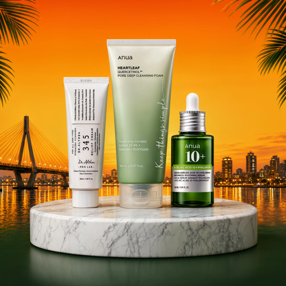 Kit Anti-Acné NanaBeauty – Mousse ANUA + Sérum Acide Azélaïque + Crème Dr. Althea – Routine Complète Peau Nette