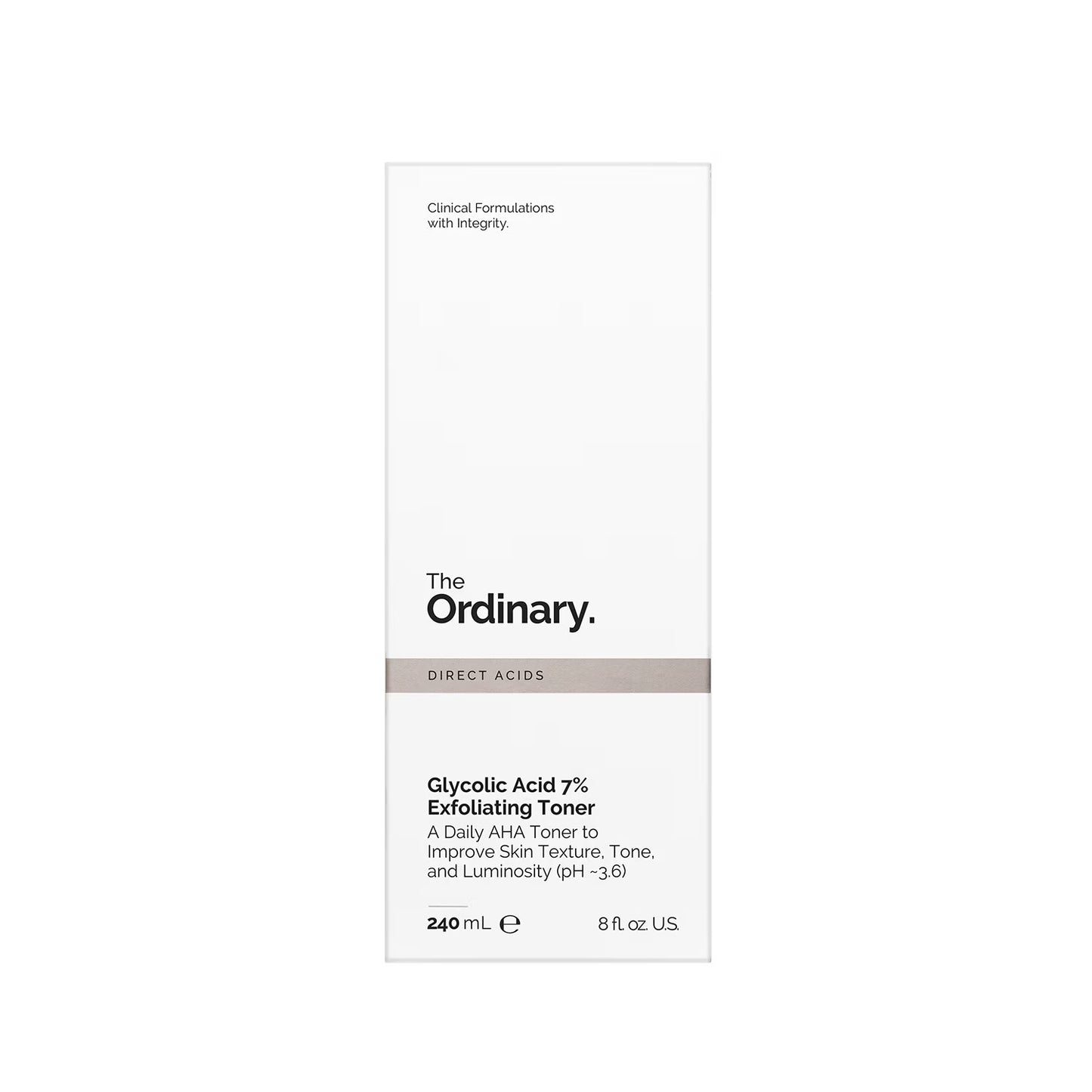 The Ordinary — Solution Tonifiante à l'Acide Glycolique 7% (Anti-Taches & Éclat Corps / Visage) — 240ml
