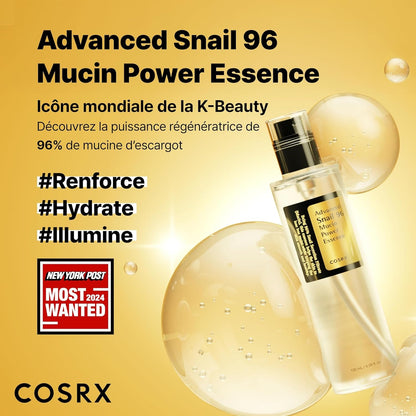 Essence Bave d'Escargot COSRX 96% – Hydratation Intense, Réparation & Éclat Glass Skin