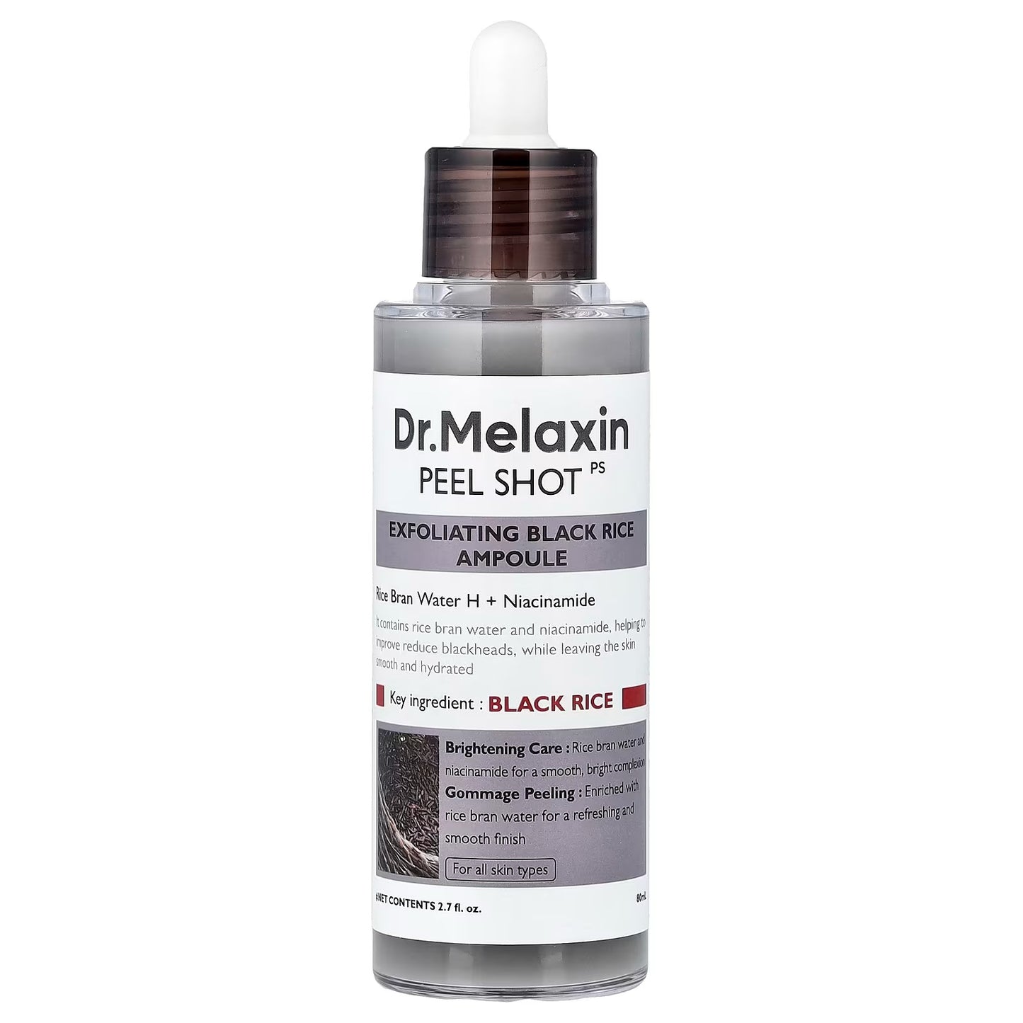 Dr. Melaxin Peel Shot – Ampoule Exfoliante au Riz Noir (80ml)