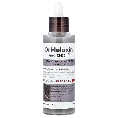 Dr. Melaxin Peel Shot – Ampoule Exfoliante au Riz Noir (80ml)